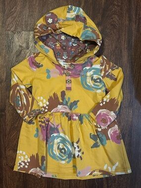 Matilda Jane Mustard Floral Hooded Henley Dress